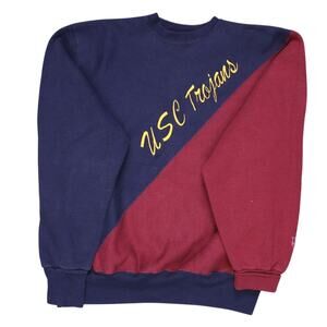 Vintage USC Trojans Sweatshirt XL Red Blue Crewneck NCAA Pullover 90s Made USA